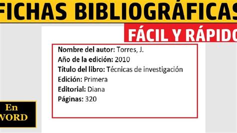 Ejemplos De Fichas Bibliogr Ficas De Referencia Gu A Pr Ctica