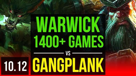 Warwick Vs Gangplank Top 1400 Games 1 2m Mastery Points Kda 6 2