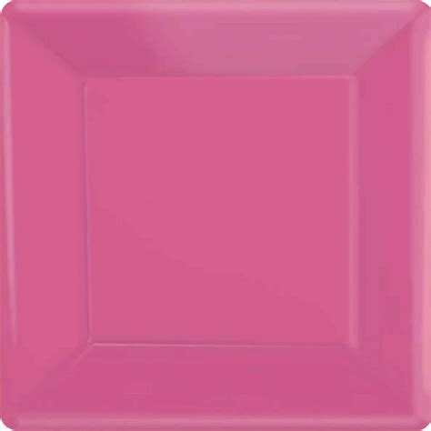 Amscan Square Paper Plates 20 Pack 17cm Bright Pink Big W