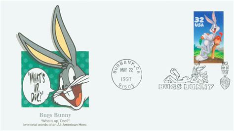 3137a FDC - 1997 32c Bugs Bunny, single from pane of 10 - Mystic Stamp ...