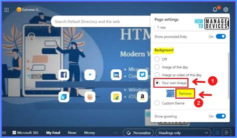 How To Customize Background In Microsoft Edge Browser On Windows | Page Settings Gear Icon ...