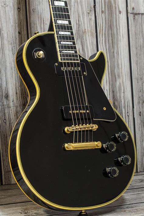 Pre Owned Gibson Les Paul Custom 1972 54 Reissue Ebony Inc Original