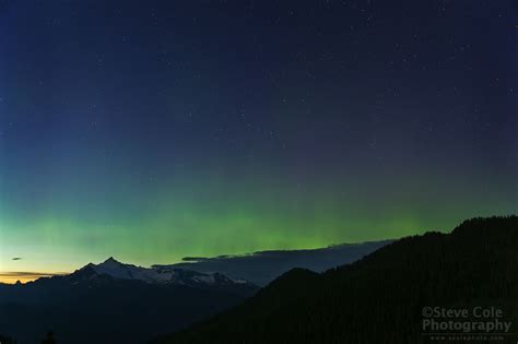 Aurora Borealis Over Mount Shuksan North Cascades Washington State