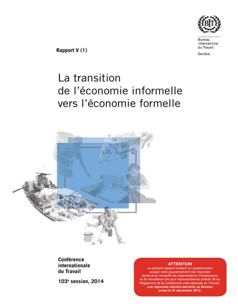 La transition de l économie informelle vers l économie formelle