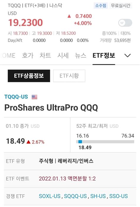 주린이 일기 미국 나스닥 Etf Tqqq 3배 레버리지 Etf Proshares Ultrapro Qqq 네이버 블로그