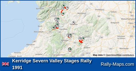 Streckenverlauf Kerridge Severn Valley Stages Rally 1991 ANCRO