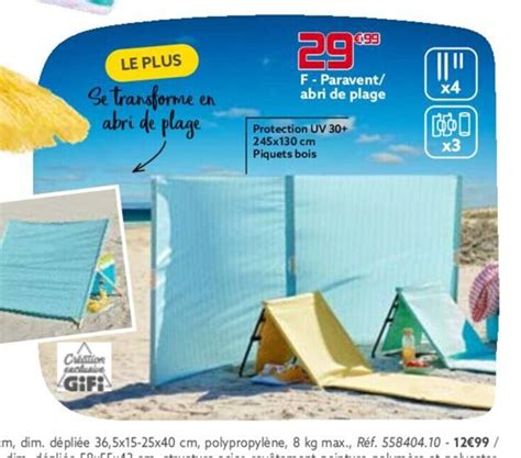 Promo F Paravent Abri De Plage Chez Gifi