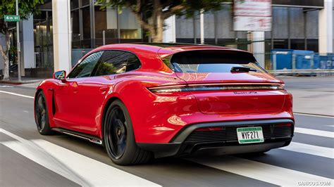 Porsche Taycan GTS Sport Turismo 2022MY Color Carmine Red Rear