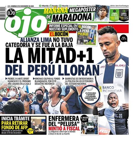 Alianza Lima Ocupa Portadas De Diarios Tras Sufrir Descenso A La