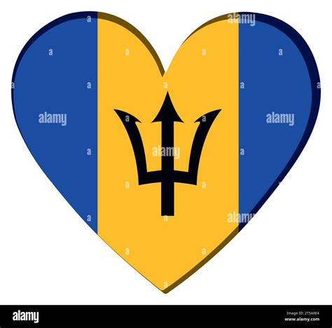 Isolated Heart Shape With The Flag Of Barbados Vector Stock Vector