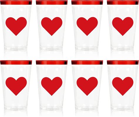 Amazon Whaline 12 Oz Red Heart Plastic Drinking Cups 32 Pack