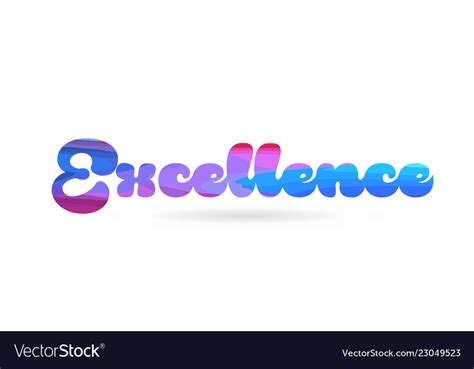 Excellence Pink Blue Color Word Text Logo Icon Vector Image