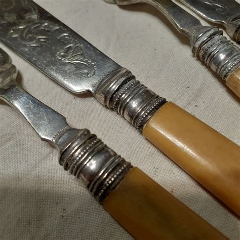 Cutlery Vintage EPNS Fish Knife And Fork Set Pretty Engraved Knives