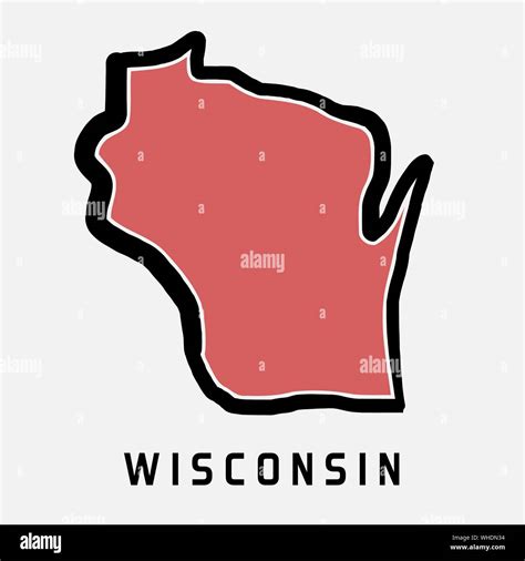 Mapa De Wisconsin Esquema Simplificado Suave De Estado De Los Ee Uu