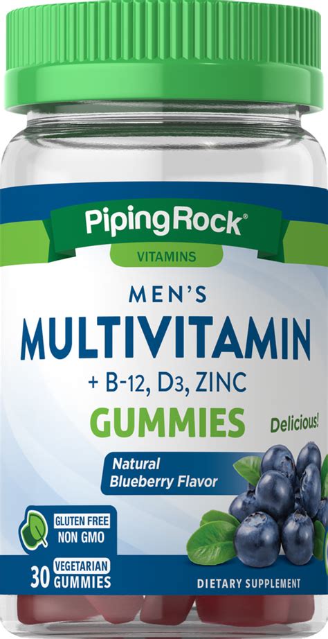 Men's Multivitamin (Natural Blueberry), 30 Vegetarian Gummies | PipingRock Health Products