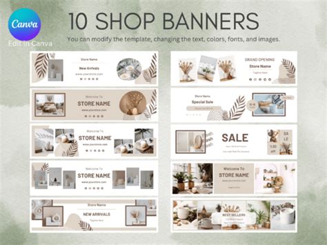 Boho Etsy Shop Banner Templates Canva Gr Fico Por Ndkmode Creative