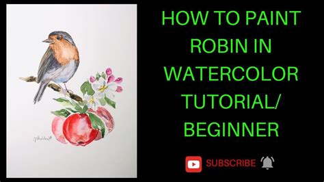 How To Paint Robin Bird In Watercolor Day 7 Tutorial Beginner Youtube