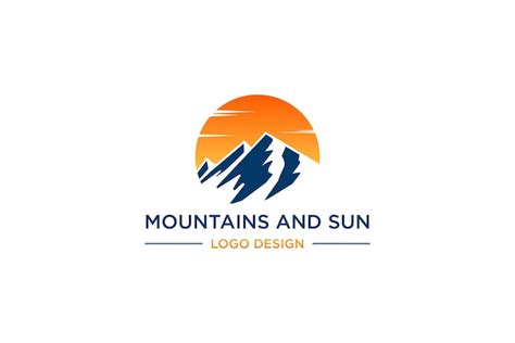 Premium Vector Mountains And Sun Logo Design