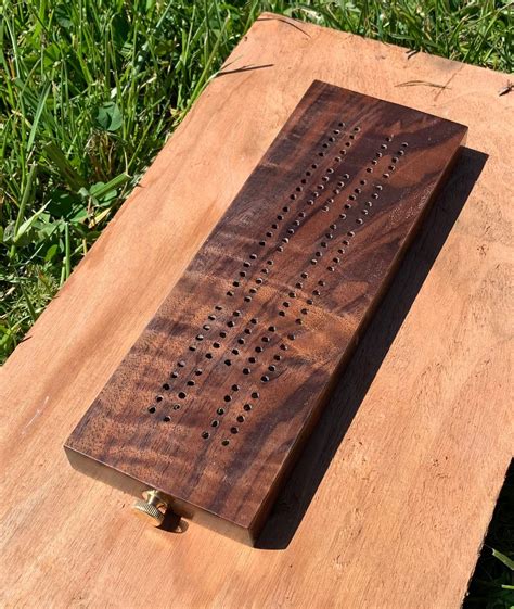 Extra Large Spalted Beach Cribbage Board With Live Edge Real Wood Great