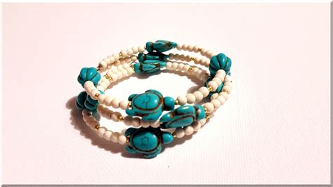 Bracelet Multi Rangs Tortues En Perles Turquoises Et Ivoires Bracelet Par Aliciart Beaded