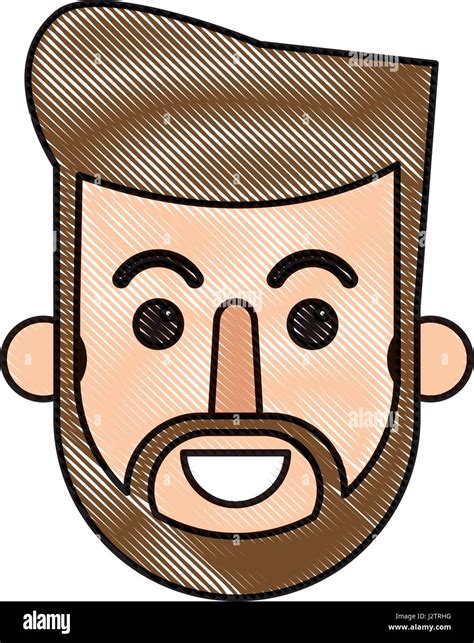 Drawing Face Bearded Man Hipster Cartoon Stock Vector Image Art Alamy