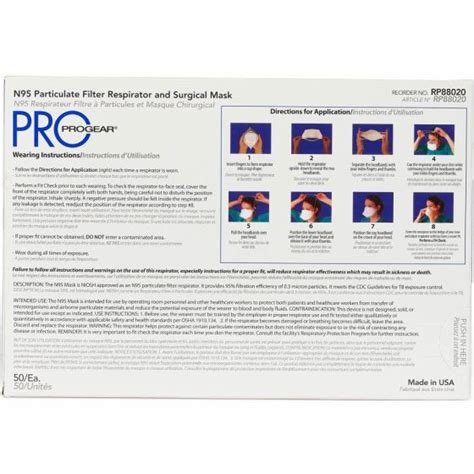 Progear N Respirator Surgical Face Mask Regular Ct