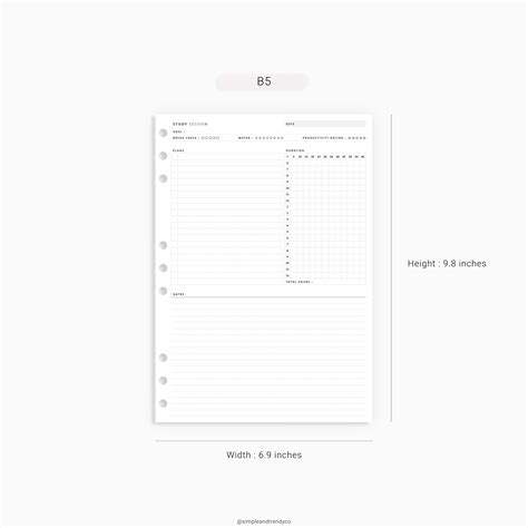 Study Planner Student Planner Printable B5 size Student | Etsy