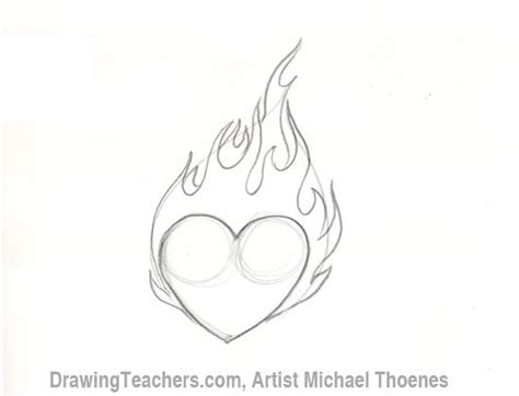 How To Draw A Heart With Flames