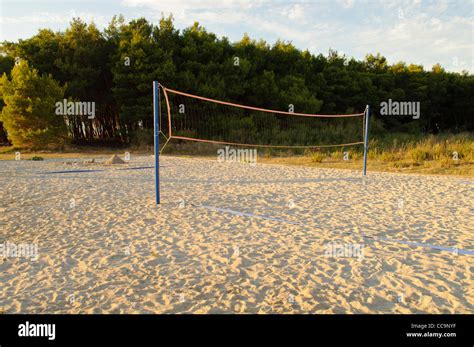 Beach volleyball court Stock Photo - Alamy