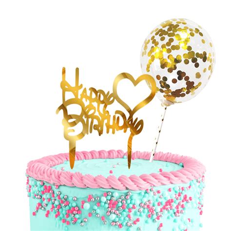 Buy INFISTYLE® Cake Toppers Happy Birthday Cake Toppers Acrylic Topper ...