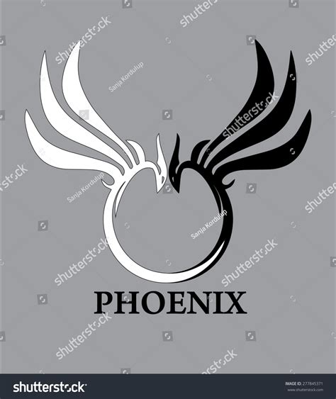 Phoenix Black White Logo Signsymbol Stock Vector (Royalty Free ...