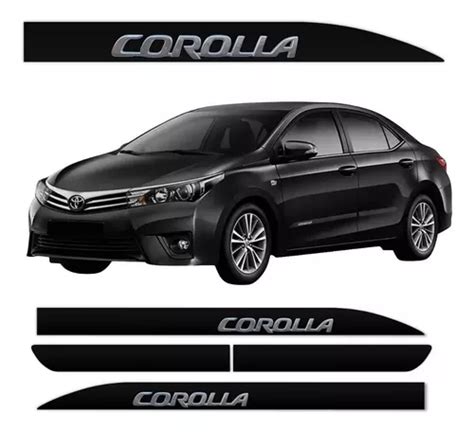 Friso Lateral Corolla Preto Eclipse Grafia Cromada