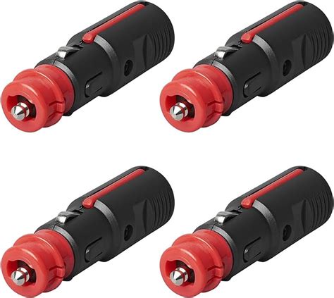 GTIWUNG 4 Stück Zigarettenanzünder Stecker 12V Autostecker mit 10A 15A