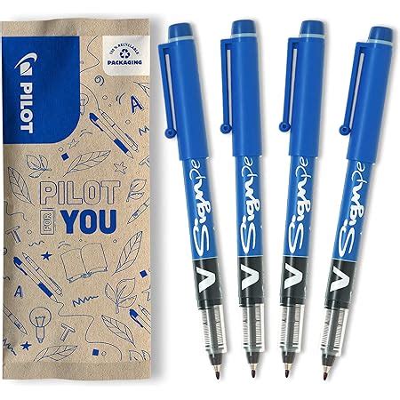 Pilot Lot de 6 Stylos Plume V Pen effaçable Bleu Plume Moyenne