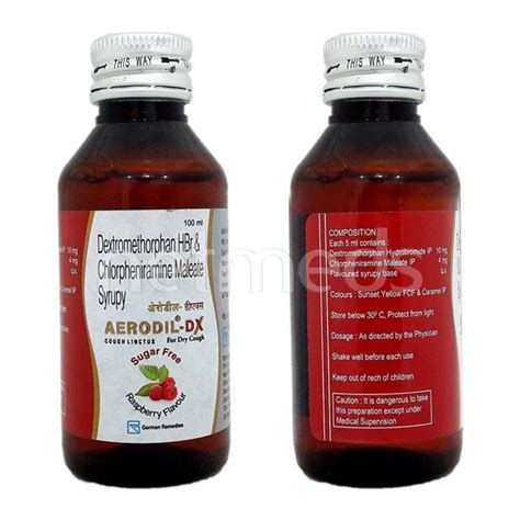 Aerodil Dx Sugar Free Raspberry Flavour Dry Cough Syrup Ml Mymedicos