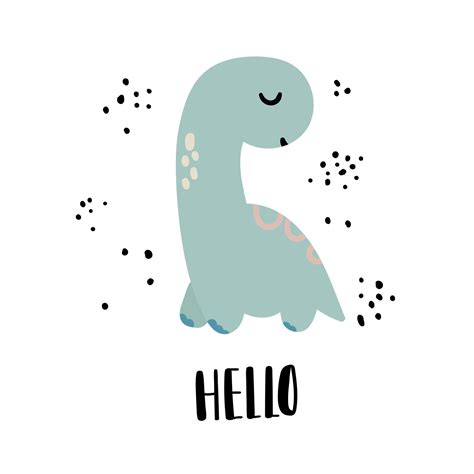 A adorable blue dinosaur 13118495 Vector Art at Vecteezy