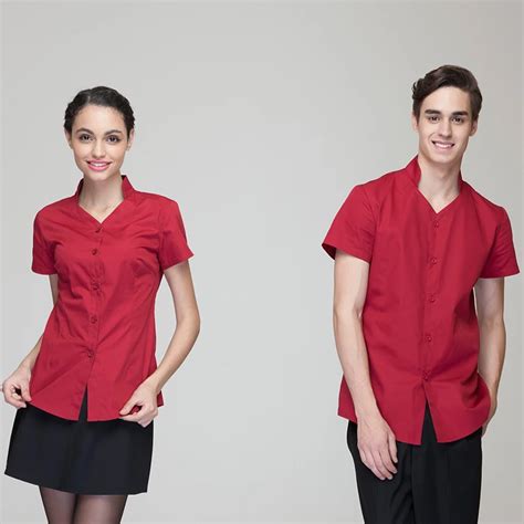 Restaurant Hotel Uniform Women Female Waitress Blouse Men Male Waiter Shirtrestaurant Uniform