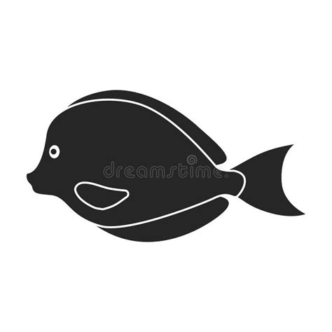 Tropical Fish Vector Black Icon Vector Illustration Exotic Aunafish On