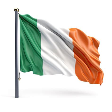 Bandera De Irlanda Sobre Un Fondo Blanco Foto Premium