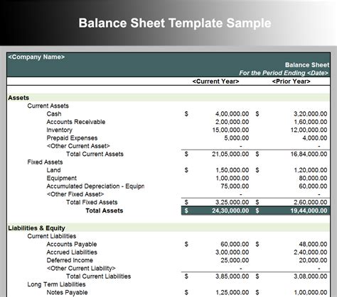 10 Balance Sheet Templates Word Excel Pdf Formats