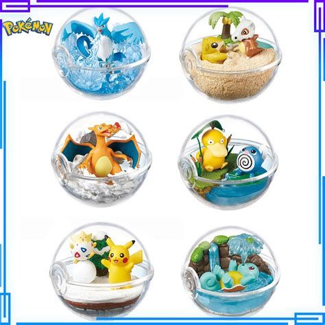 Re Ment Original Pokeball Terrarium Pokemon Ball Pikachu Figure Togepi