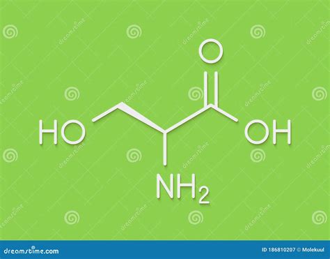 Serine L Serine Ser S Amino Acid Molecule Skeletal Formula Royalty