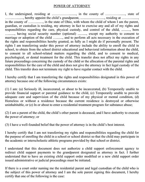 How To File Power Of Attorney In Ohio