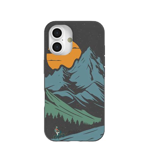 Black Vintage Peaks iPhone 16 Case – Pela Case