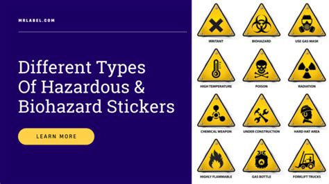 Different Types Of Hazardous Biohazard Stickers M R Label