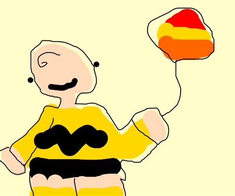 Charlie Brown flying his kite - Drawception