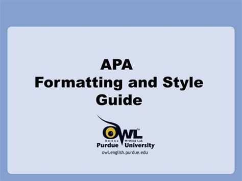 Purdue Owl Apa Style Guide Ppt