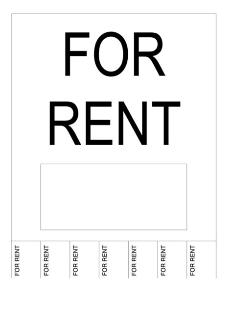 For Rent Sign Template printable pdf download