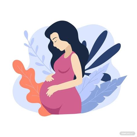 A Pregnant Woman Is Sitting Down And Holding Her Belly