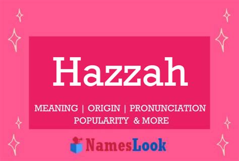 Hazzah: Meaning, Origin, Pronunciation & Popularity